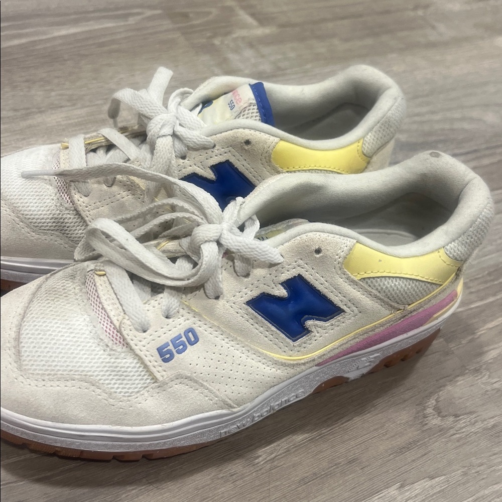 New Balance 550  White and Blue Sneakers